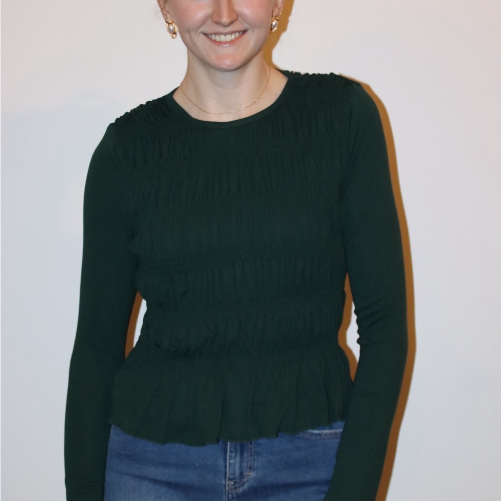 Le Lis Dark Green Long Sleeve Top